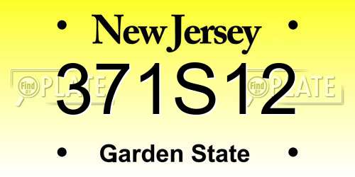 371S12 New Jersey License Plate
