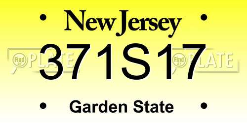 371S17 New Jersey License Plate
