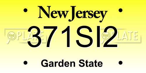 371SI2 New Jersey License Plate