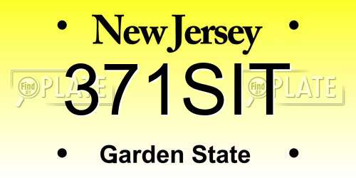 371SIT New Jersey License Plate