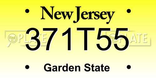 371T55 New Jersey License Plate