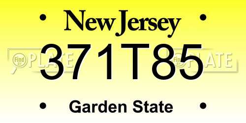 371T85 New Jersey License Plate