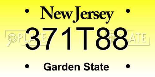 371T88 New Jersey License Plate
