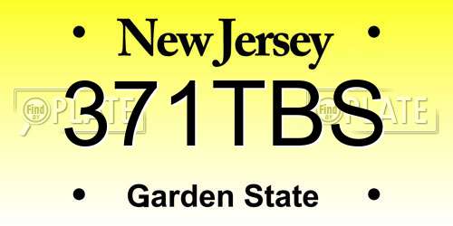 371TBS New Jersey License Plate