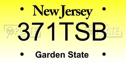 371TSB New Jersey License Plate