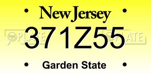 371Z55 New Jersey License Plate