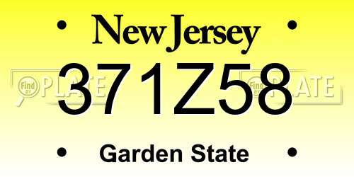 371Z58 New Jersey License Plate