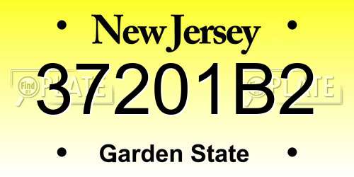 37201B2 New Jersey License Plate