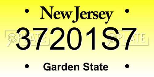 37201S7 New Jersey License Plate