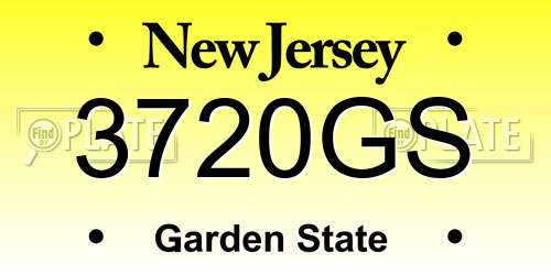 3720GS New Jersey License Plate