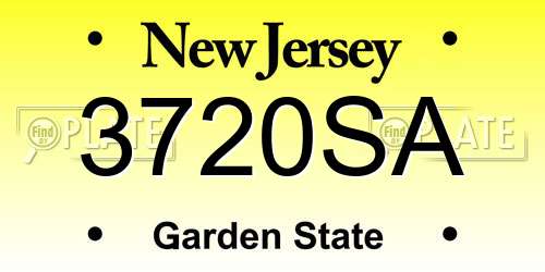 3720SA New Jersey License Plate