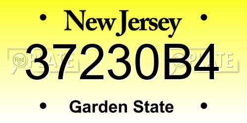 37230B4 New Jersey License Plate