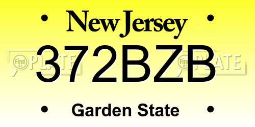 372BZB New Jersey License Plate