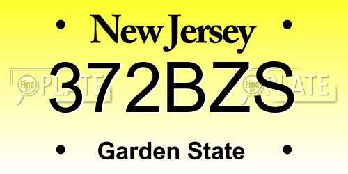 372BZS New Jersey License Plate