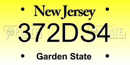 372DS4 New Jersey License Plate