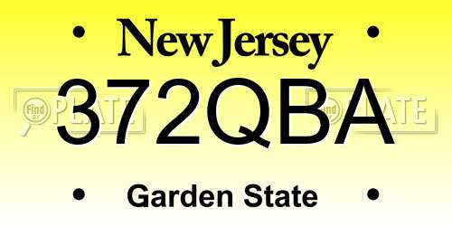 372QBA New Jersey License Plate