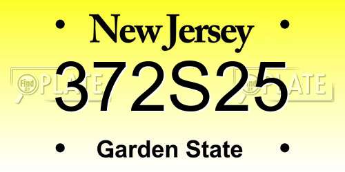 372S25 New Jersey License Plate
