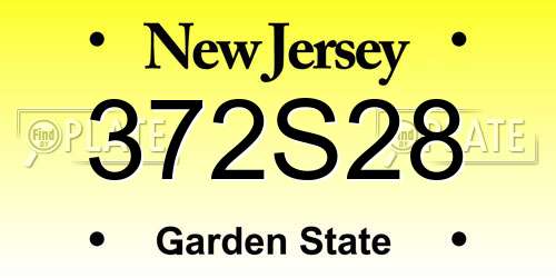 372S28 New Jersey License Plate