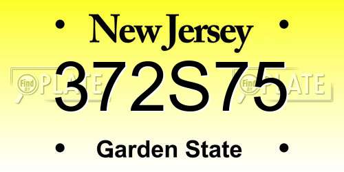 372S75 New Jersey License Plate