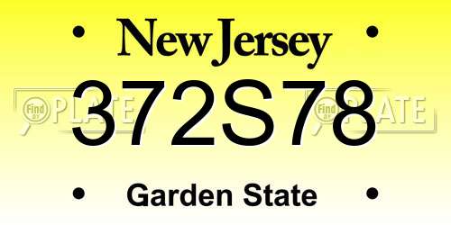 372S78 New Jersey License Plate