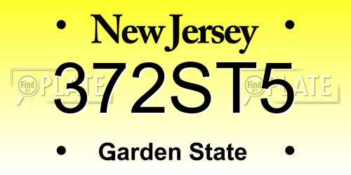 372ST5 New Jersey License Plate