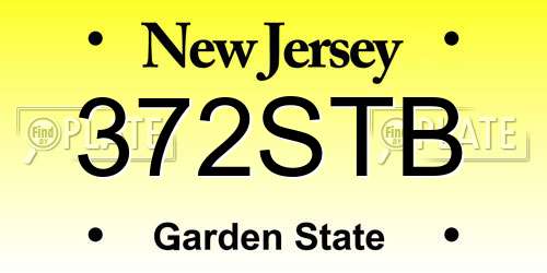 372STB New Jersey License Plate