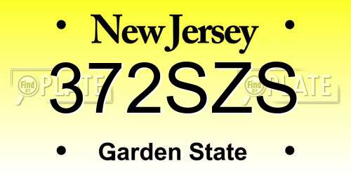 372SZS New Jersey License Plate