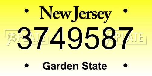 3749587 New Jersey License Plate