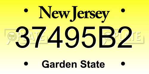 37495B2 New Jersey License Plate