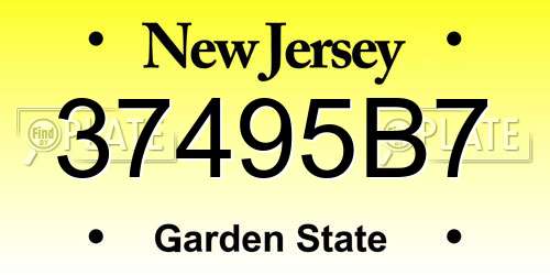 37495B7 New Jersey License Plate