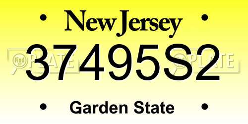 37495S2 New Jersey License Plate