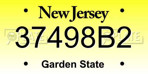 37498B2 New Jersey License Plate