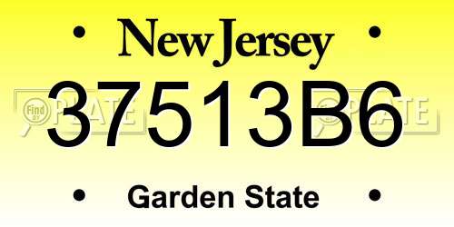 37513B6 New Jersey License Plate