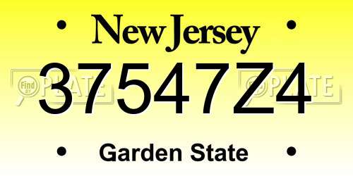 37547Z4 New Jersey License Plate
