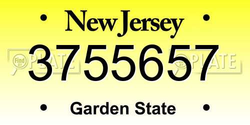 3755657 New Jersey License Plate