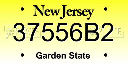 37556B2 New Jersey License Plate