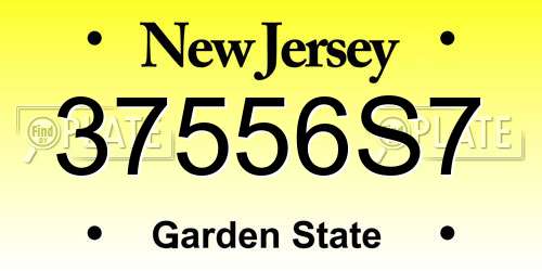 37556S7 New Jersey License Plate