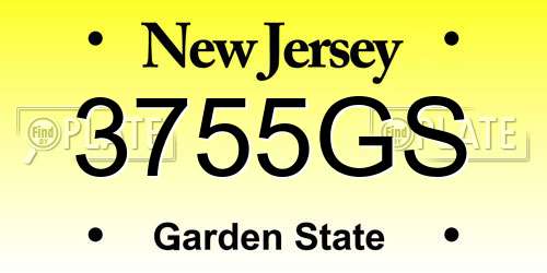 3755GS New Jersey License Plate