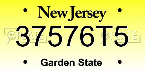 37576T5 New Jersey License Plate