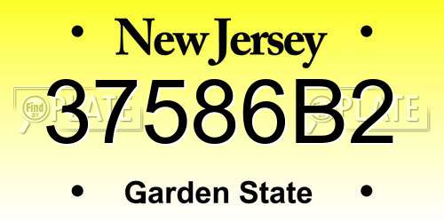 37586B2 New Jersey License Plate