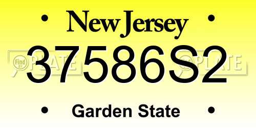37586S2 New Jersey License Plate