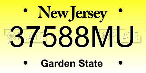 37588MU New Jersey License Plate