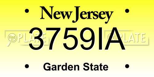3759IA New Jersey License Plate