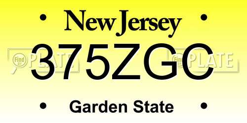 375ZGC New Jersey License Plate