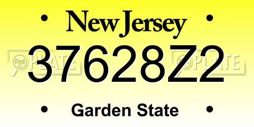 37628Z2 New Jersey License Plate