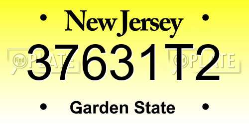 37631T2 New Jersey License Plate
