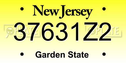37631Z2 New Jersey License Plate