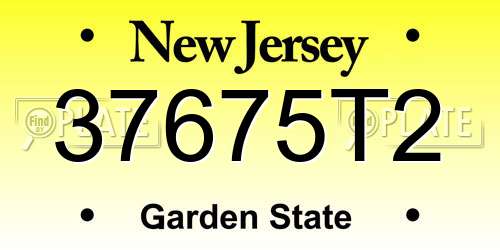 37675T2 New Jersey License Plate