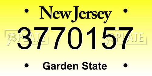3770157 New Jersey License Plate