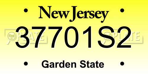 37701S2 New Jersey License Plate